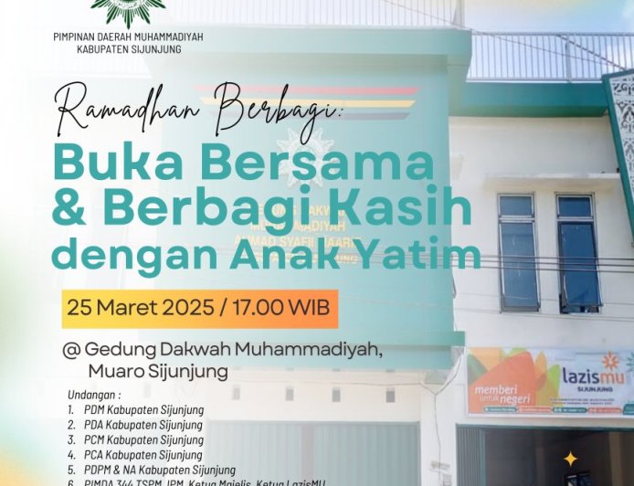 Ramadhan Penuh Berkah: PDM Sijunjung Gelar Buka Bersama & Berbagi Kasih dengan Anak Yatim