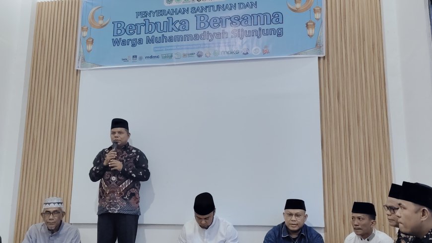 Ketua PDM Sijunjung, Usman Gumanti, Laporkan Kesuksesan Bukber dan Agenda Kemanusiaan Muhammadiyah